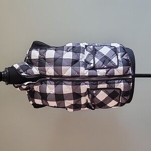 Woolrich Down Filled Black and White Buffalo Check Vest